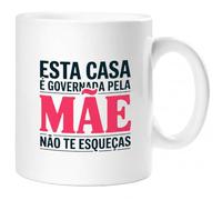 360 Onlineprint Canecas para mãe - Presente dia da mãe | Caneca de cerâmica 325ml | Aqui Manda a Mãe