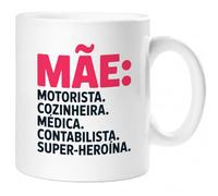360 Onlineprint Canecas para mãe - Presente dia da mãe | Caneca de cerâmica 325ml | Motorista Cozinheira Médica