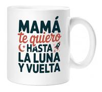 360 Onlineprint Tazas para MADRE/MAMÁ - Regalo Día de la Madre | Taza de Cerámica 325ml | Te Quiero Hasta la Luna