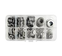 360 Pcs 304 Stainless Steel Flat Washers Kit, M2 to M10 Assorted Plain Washers for Bolt, Screw and Nut Spacing and Repair(10 BOXES)
