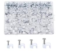 360 Pcs Grapas para Cables Pared, Clips para Cables con Clavos Fuertes, Sujeta Cable para Ethernet, Eléctricos, línea telefónica y USB TV (M4, M6, M8, M10, blancos)