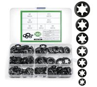 360 PcsArandelas Metalicas Arandelas Starlock de Seguridad Internas, Arandelas de Dientes de Estrella, Anillos de Retención de Dientes Internos, Arandela M3 M4 M5 M6 M8 M10 M12