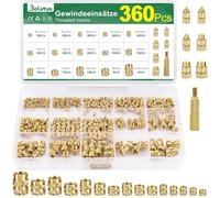 360 piezas de inserción de rosca M2 M2.5 M3 M4 M5 M6, tuercas de fusión Bolatus de latón con soldador ayuda para fusión, rosca moleteada para piezas de plástico, insertos roscados para piezas de
