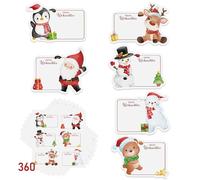360 Piezas Etiquetas Navidad Pegatinas De Navidad 6 Patrones árbol De Navidad Papá Noel Reno Etc Adecuado Para Decorar Fiestas Envolver Sobres Y Regalos