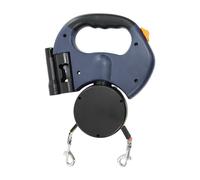 360 ° RED de perro giratorio - Correa de doble mascota retráctil antiploqueo | Cordón resistente al desgaste para caminatas nocturnas, plomo de seguridad reflectante, diseño de manos libres portátiles