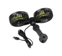 360° rotating dual-head car rear seat fan USB interface for all models | Two independent heads, 360° base rotation, eliminates hot spots, rear passenger comfort, fit