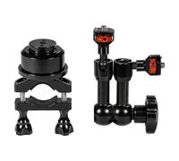360 Soporte de Fotografía Rotatoria Ajuste Preciso Soporte de Manillar De Aleación De Aluminio Para Cámaras DSLR Bicicleta Soporte Adaptador De Liberación Rápida