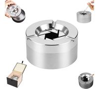 360° Stainless Steel Twist-Lock Ashtray, StainlessSteel Car Ashtray with Spin Lid, Ash Tray with Cigarette Holder for Car & Home (Home Use)