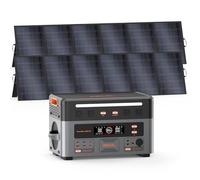 3600PE Estación de Energía Portátil con 2x500W Paneles Solares | 3600W Generador Solar, 2016Wh LiFePO4 Batería, 14 Puertos, Control por App, UPS, Power Station para Acampar, RV, Emergencias