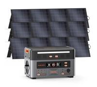 3600PE Estación de Energía Portátil con 3x200W Paneles Solares | 3600W Generador Solar, 2016Wh LiFePO4 Batería, 14 Puertos, Control por App, UPS, Power Station para Acampar, RV, Emergencias