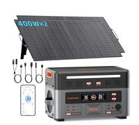 3600W Estación de Energía Portátil con 2 Panel 400W, Generador Solar 2016Wh, Batería LiFePO4, Carga Rápida 80% en 45min, APP, Power Station para Camping/Caravana/Emergencias