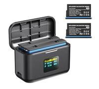 360x5 Batería Repuesto, 2PCS Baterías 2800 mAh con Estuche Cargador USB 2 Ranuras Compatible con Cámara Insta 360 X5