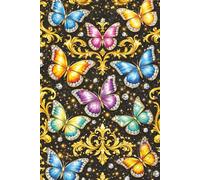 365-Day Journal - A Year of Thoughts: Black and Gold Butterfly Baroque-Style Pattern Cover Design | Lined Pages for Daily Notes, Reflections and Ideas ... Gift for Someone Who Has Everything