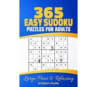 365 Easy Sudoku Puzzles for Adults - Large Print & Relaxing