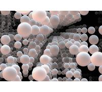 368x254cm Gigante Foto Pintado Cuarto de Estar Blanco Gris Rosa Negro Esferas 3D