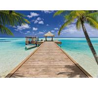 368x254cm Mural Gigante Pintado Cuarto de Estar Costa Vacaciones Resort Playa