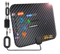 36DBI Antena de TV Interior, 200 km Digital Antena con Amplificador para Canales de TV 1080P 4K para DVB-T DVB-T2