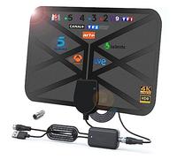 36DBI Antena TV Interior, 200 km Poderoso Antena HDTV Digital con Amplificador y Cable Coaxial para 1080P 4K Canales de TV Gratis DTMB VHF UHF DVB-T2 DVB-T TDT