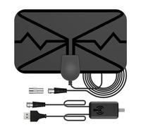 36DBI Antena TV Interior, Antena de TV Digital HD 4K 1080P con Amplificador y Cable Coaxial para Canales de TV Gratis DTMB VHF UHF DVB-T2 DVB-T TDT