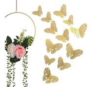 36pcs 3D Hollow Butterfly Decoration Night Wall Sticker Single For Wedding Decor Living Room(A-gold)