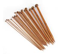 36pcs Agujas de punto de bambú, 18 tamaños diferentes de juegos de agujas de tejer de bambú con aguja especial de bambú de 2 mm a 10 mm