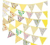 36pcs Guirnalda Banderas Tela Guirnalda de Bandera Guirnaldas Coloridas Guirnalda Fiesta Guirnalda de Bandera Triangular para Boda Cumpleaños Fiesta Jardín