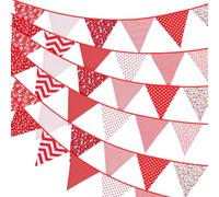 36pcs Guirnalda Banderas Tela Guirnalda de Bandera Guirnaldas Coloridas Guirnalda Fiesta Guirnalda de Bandera Triangular para Boda Cumpleaños Fiesta Jardín