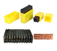 36pcs Número de acero de carbono y letra Kit de herramientas de sello de metal de metal + Caso para imprenta Artes Crafts Joyería Estampado