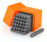 36Pcs Punzones Letras, Carbono Duradero de 4 mm Punzones para Marcar Metal | Con letras y números (A-Z, 0-9, &), Punzones Profesionales Letras Mayúsculas para Madera Plástico Cuero