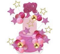 36PCS RosaTortendeko Mädchen,Princess Geburtstag Deko Adornos, Happy Birthday Tortendeko Geburtstag,Cake Topper Geburtstag Küchendeko