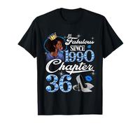 36th Birthday Black Queen Chapter 36 Fabulous Since 1990 Camiseta