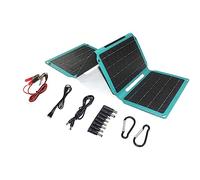 36W Cargador Solar Panel Plegable Solar Panel ETFE Monocristalino Portátil Solar Cargador con Type-c, DC, USB, 3 Salidas para Camping, batería de 12V, teléfono móvil, portátil