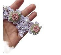 36x Pearl Rose Flowers Gold Lace Trim Embroidered Ribbon Fabric Patchwork Sewing Craft For Costume Clothes Decoration(Color5)