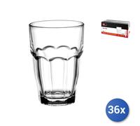 Caja 36 Vasos De Vidrio Rockbar Cl 37 Transparente Bormioli Rocco
