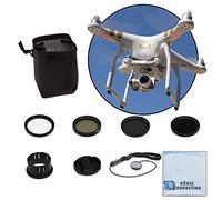 37 mm Kit de filtros para DJI Phantom 3 Serie Drones. Kit Incluye: CPL, ND4, ND8, UV, tapa de objetivo, Cap Keeper + ecostconnection gamuza de microfibra