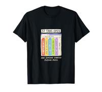 37 pestañas Abiertas TDAH Cerebro Adulto Garabato Arte Camiseta