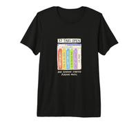 37 pestañas Abiertas TDAH Cerebro Adulto Garabato Arte Camiseta Premium