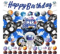 37 piezas de decoración de fiesta de cumpleaños de astronauta, globos aerostáticos, temática espacial, para fiestas de cumpleaños infantiles.