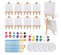 37 Pzs Mini Caballete Madera Plegable Borriquetas Triangular Caballete 8 * 15cm Lienzos para Pintar DIY Decoración Regalos Navidad Fiesta Bautizo Cursos de Arte Boda (37)