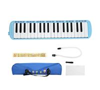 37 teclas estilo piano melódica de tubo largo melódica con pegatinas de teclas boquillas dobles tubos bolsa de transporte para niños principiantes adultos regalo(Azul) instrumento de viento