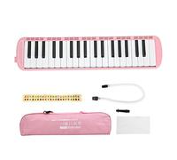 37 teclas estilo piano melódica de tubo largo melódica con pegatinas de teclas boquillas dobles tubos bolsa de transporte para niños principiantes adultos regalo(Rosado)