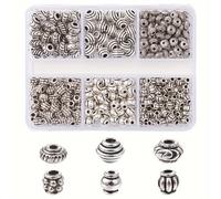 370 Piezas de Cuentas Vintage de Aleación de - Separadores Ideales para DIY, 370 Piezas de Cuentas Pequeñas para Hacer Collares y Pulseras, Compatibles con Enhebrado, Alambre y Manualidades