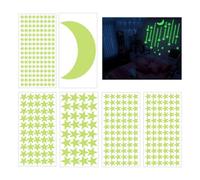371 Piezas Estrellas Luminosas y Luna, Pegatinas Autoadhesivas, Juego de Estrellas Realistas, Pegatinas Fluorescentes para Techo, Calcomanías de Pared, Dormitorio, Habitación de Los Niños
