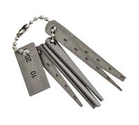 3710-6+20mm Gap Gauge Set Pocket Small Ruler Tapered, 1-5mm1.5-5.5mm2-6mm2.5-6.5mm1-6mm3-7.5mm.20mm, Acero inoxidable, para medir el ancho del hueco, grosor