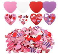 372 Piezas Valentines Espuma Corazón Craft Set Incluye 360 Piezas Autoadhesivas Corazón Espuma Pegatinas y 12 Piezas colores Corazones de Espuma para el Día de San Valentín DIY Craft Supplie