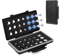 376 377 LR1130 LR41 371 y 364 - Caja magnética de almacenamiento para batería de tamaño pequeño, caja de botón para batería de litio 36x, resistente al agua, antipérdida (batería no incluida), Black,