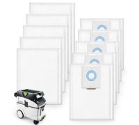 37L Paquete 10 bolsas aspiradora para Festool CT26, Herméticas Anti Fuga