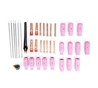 37pcs Tig Welding Parts Kit .6mm Tungsten Electrodes Alumina Nozzles Collet Bodies Back Compatible With Wp17 Wp18 Wp26 Series Welding Torches
