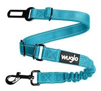 38-95 cm Wuglo Hundegurt für Auto - Hunde Anschnallgurt mit elastische Gurt - Haltbarer & sicheren Auto Sicherheitsgurt Clip - UniversalHundeanschnaller (Blau)