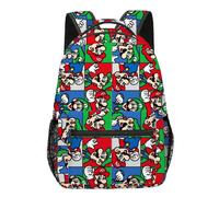 (38) Anime Super Mario Luigi Peach Bowser Koopa Yoshi Cosplay Disfraz Mochila Computadora Mochila Escolar